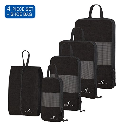 4 Set Compression Packing Cubes   Free Shoe Bag for Travel and luggage organizer