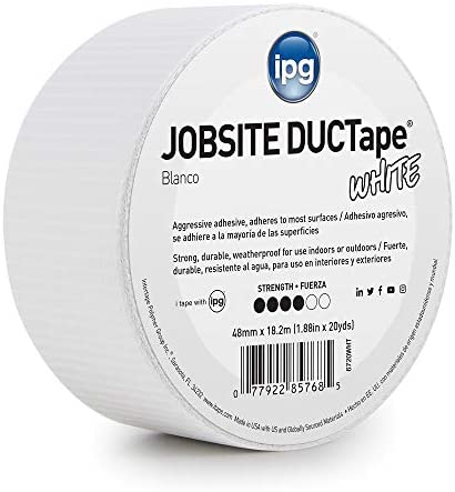 IPG 6720WHT JobSite DUCTape, Colored Duct Tape, 1.88" x 20 yd, White (Single Roll)