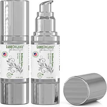 Eye Cream for Dark Circles and Puffiness by LuxeOrganix - Under Eye Brightener and Moisturizing Under Eye Treatment for Bags and Wrinkles. A Natural Retinol and Organic Anti Aging Eye Cream.