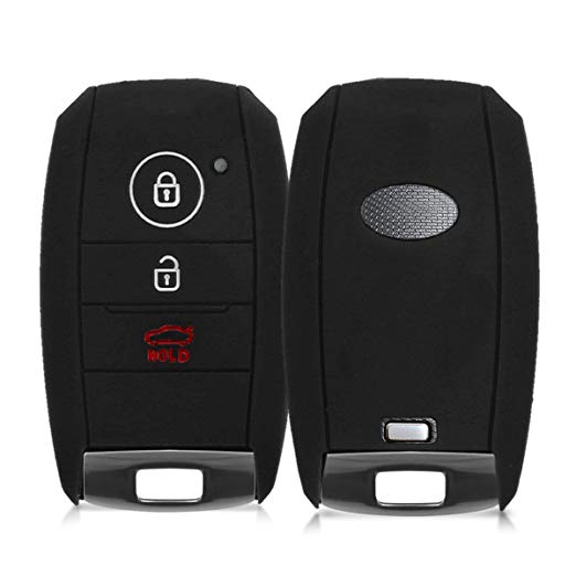 kwmobile Kia Car Key Cover - Silicone Protective Key Fob Cover for Kia 3 Button Car Key Smart Key - Black