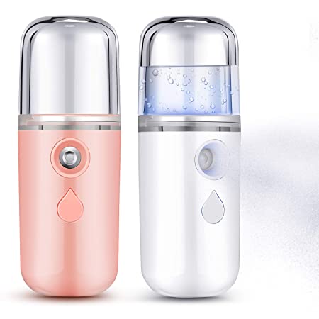 2 Pieces Pocket Size Automatic Nano Mister Facial Spray Bottle for Home, Banks, Office, Car, Keys, Mobile and Personal Care