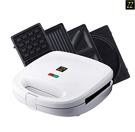 ZZ S6141A 4 in 1 Breakfast Waffle Omelette and Sandwich Maker, White