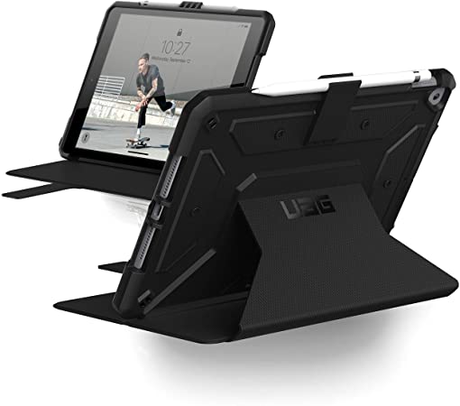 URBAN ARMOR GEAR UAG iPad 10.2-inch (8th Gen, 2020) & (7th Gen, 2019) Case, Metropolis Rugged Heavy Duty Protective Cover Multi-Angle Viewing Folio Stand with Pencil Holder, Black