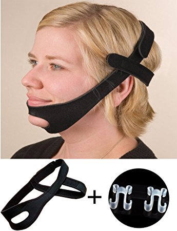 Anti-Snore Sleep Chin Strap with Nose Vents Nasal Dilator- Stop Snoring Snore Solution Device