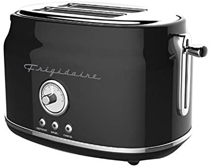 Frigidaire ETO102-BLACK Retro Wide 2-Slice Toaster Perfect for Bread, English Muffins, Bagels, 5 Browning Levels, 900w, BLACK