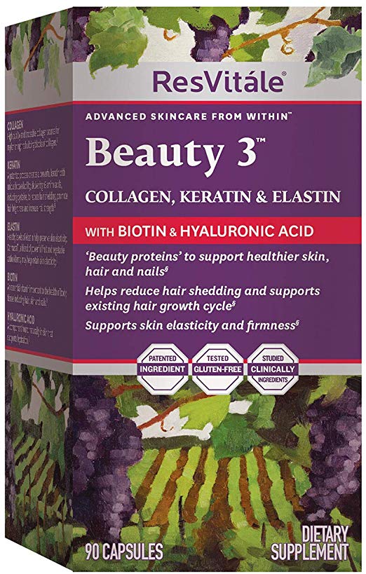 ResVitale - Beauty 3 Collagen, Keratin & Elastin Formula - 90 Capsules