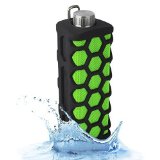 Huixinda Bluetooth Speakers Waterproof Shockproof Dust-proof IPX45 Portable Wireless Speaker Bluetooth Ultra Bass Loud Sound with Built-in Mic and Rechargeable Battery for OutdoorSportsShower Green