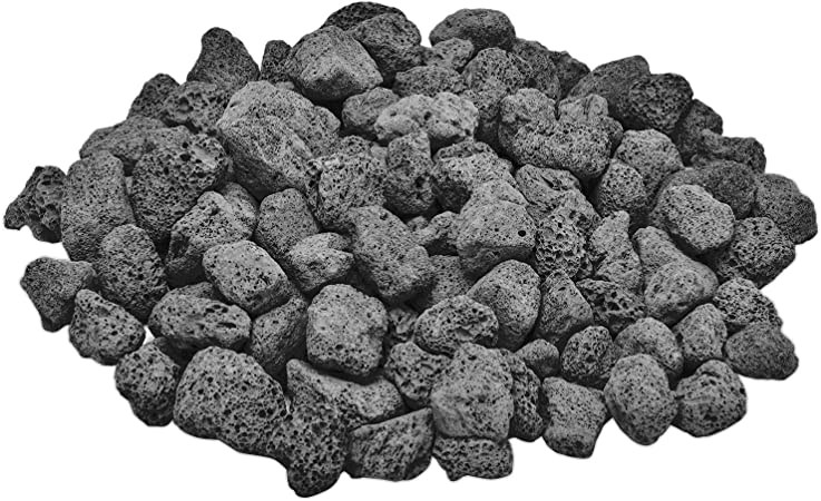 Skyflame10LB Natural Lava Rocks for Fire Pits, Fire Tables,Fireplaces, Garden Landscaping Decoration, Indoor and Outdoor Use, 3/4~1 Inch, Black