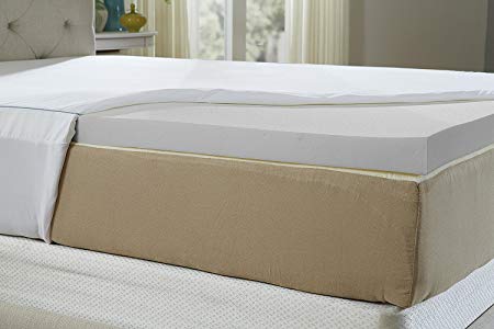 Natures Sleep Cool IQ Twin Extra-Long Size 2.5 Inch Thick, 4.5 Pound Density Memory Foam Mattress Topper with 18 Inch Fitted Cotton Cover