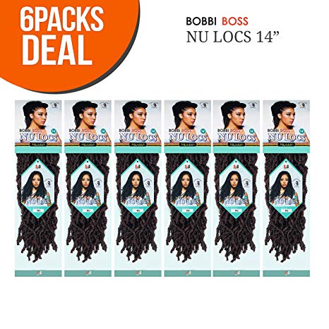 Bobbi Boss Synthetic Hair Crochet Braids African Roots Braid Collection Nu Locs 14" (6-PACK, 1)