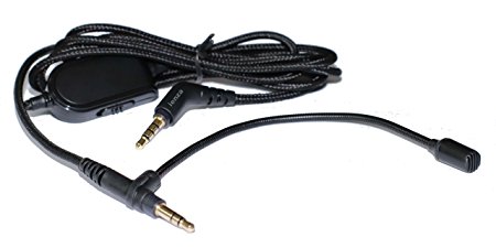 Headphone Audio Cable with Mic Boom Converts Premium Headphones into a Gaming Headset, Great for VoIP