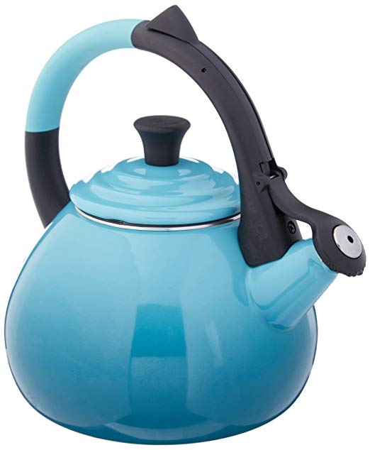 Le Creuset Enameled Steel 1.6 Quart Oolong Tea Kettle, Caribbean