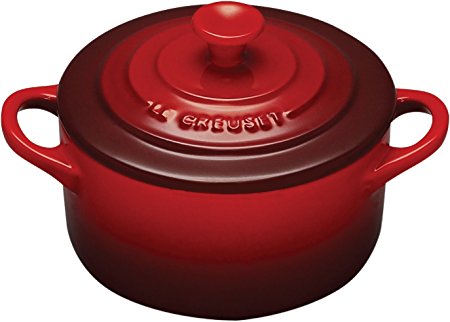 Le Creuset Stoneware Petite Round Casserole, 8-Ounce, Cerise (Cherry Red)