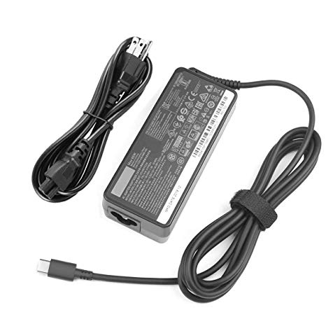 USB C AC Charger for Lenovo ThinkPad X1 Tablet T480 T480S T580 T580s T570 E580 E585 E480 L380 L480 L580 Yoga 370 730 730-13IKB X270 X280 X380 65W Type C Power Supply Adapterr Cord