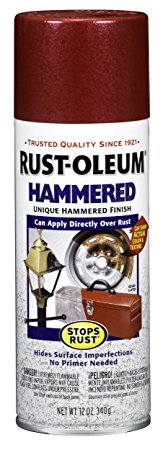 Rust-Oleum 7217830 Hammered Metal Finish Spray, Bright Red, 12-Ounce