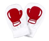Spoilt Rotten - Red Boxing Baby 100 Organic Cotton Scratch Mittens