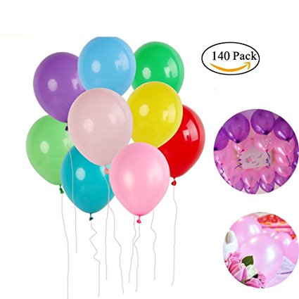 12 Inches Assorted Color Party Balloons,Sackorange(140 Pcs-7 Colors)Jewel Toned Color Balloons