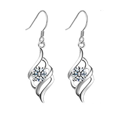 Joyfulshine Women Drop Earrings Dangling 925 Sterling Silver 3A Cubic Zirconia Hooks for Ladies Delicate Gift