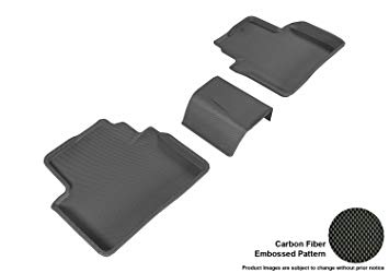 3D MAXpider L1HD07421509 Second Row Custom Fit All-Weather Floor Mat for Select Honda Civic Coupe/Hatchback/Sedan Models - Kagu Rubber (Black)