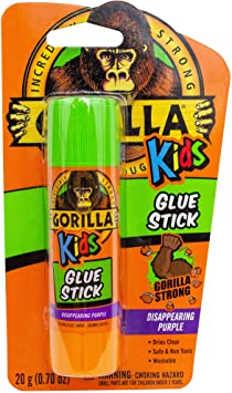 Gorilla Kids Disappearing Purple Glue Stick, 20 gram Stick, (Pack of 1)