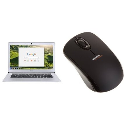 Acer Chromebook 14, Aluminum, 14-inch Full HD & AmazonBasics Wireless Mouse Set