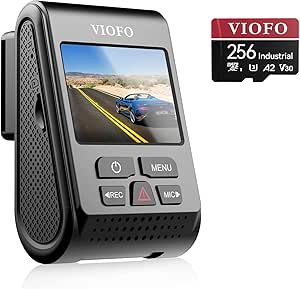 VIOFO A119 V3 2K Dash Cam Bundle with 256GB U3 A2 MicroSD Card - Ultra HD 1440P Front Camera, Night Vision, GPS, Buffered Parking Mode, High-Speed Memory Card for Extended Recording