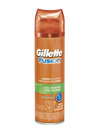 Gillette Fusion Hydra Gel Ultra Sensitive Shave Gel, 7 oz (Pack of 6)