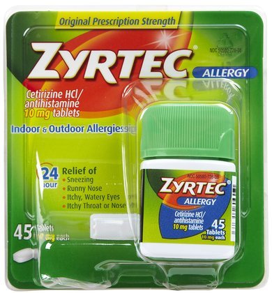 Zyrtec Allergy 24 Hour Protection 10mg Tablets-45 count (Quantity of 1)