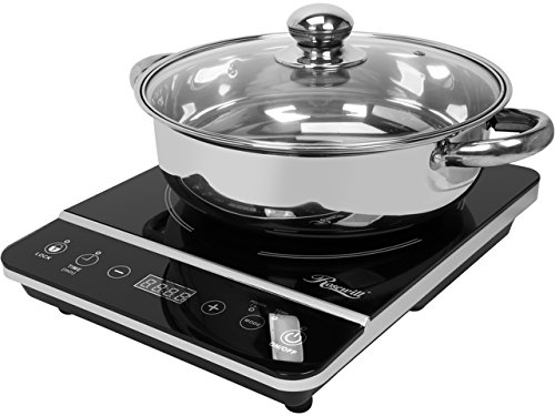 Rosewill RHAI-13001 1800W Induction Cooker Cooktop with Stainless Steel Pot, Black