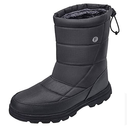 Crova Mens Womens Snow Boots Winter Lightweight Anti-Slip Water Resistant Fur Lined Cold Weather Shoes
