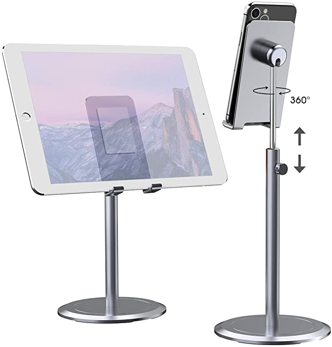 Tablet Stand Adjustable,licheers Aluminum iPad Stand,Desktop Tablet Stand Holder,Compatible with iPad Pro/Air/Mini, Kindle, Samsung Galaxy Tab and More 4-12.9inch Tablets and Smartphones,Space Gray