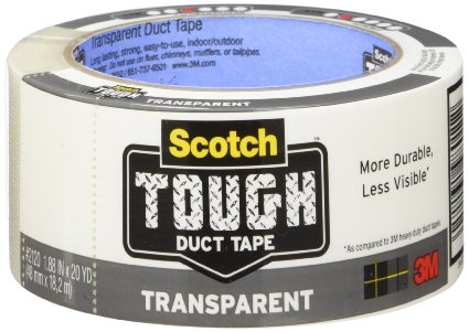 3M Scotch Tough Transparent Duct Tape 18-Inch 20 yds