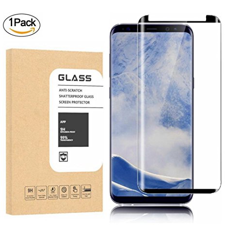 Samsung Galaxy S9 Screen Protector, OLINKIT Anti-Scratch High Definition Bubble Free Anti-fingerprint Tempered Glass Screen Protector for Samsung Galaxy S9 Black(1-Pack)