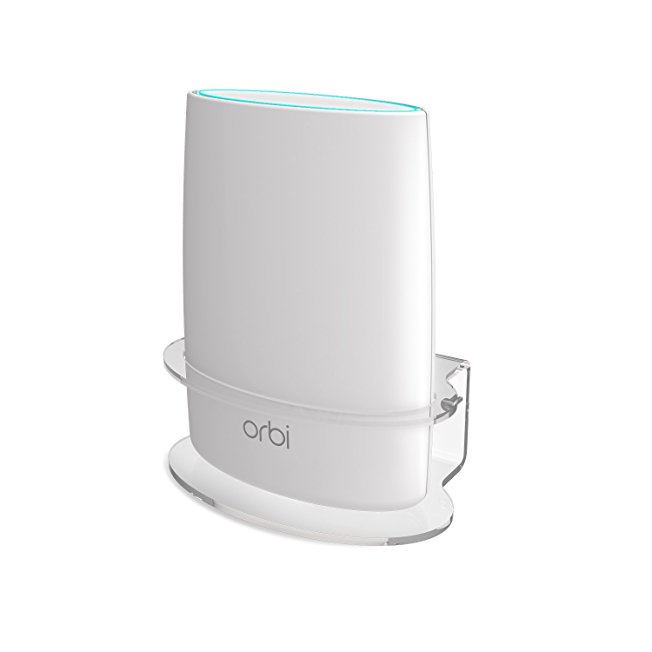 Orbi Home WiFi Holder, BASSTOP Sturdy Clear Acrylic Wall Mount Bracket for NETGEAR ORBI AC3000/AC2200 Tri Band WiFi Router (1 Pack)