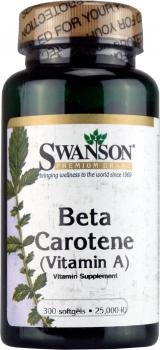 Swanson Beta Carotene Vitamin A 25000 IU 300 Softgels