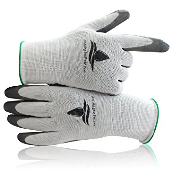 Garden Gloves, Work Gloves for Men and Women (2 pairs per package) breathable, special protective coating against cuts. S,M,L sizes available (Small, green)
