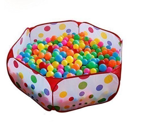 QIYO(TM) Portable Cute Hexagon Polka Dot Kids Playpen Ball Pit Indoor and Outdoor Easy Folding Play House Children Toy Play Tent with Tote Bag for Kids Gifts