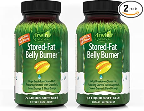 Irwin Naturals Stored-Fat Belly Burner - 60 Liquid Soft-Gels, Pack of 2 - Helps Support the Breakdown of Stored Fat - 40 Total Servings