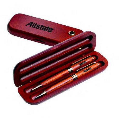 ENGRAVED Rosewood Ballpoint Pen & Pencil in Wood Gift Box CUSTOMIZE ONLINE (Pen/Pencil/Box Engraved)