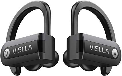 Wireless Earbuds, Vislla 5.0 Bluetooth Sport Headphones Stereo Bass Sound TWS Ear Buds Over Ear Sweatproof Headset 8 Hours Playtime Wireless Earphones with Mic & Charging Case for Running/Working Out