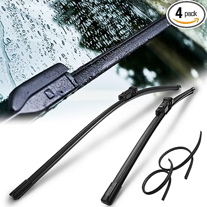 DEDC Upgraded Tesla Model 3 Model Y Windshield Wiper Blades [Coated] Windshield Wipers [26"/19"] [Silicone] Essential Tesla Accessories (2016-2023) - Set of 2 Wipers   2 Free Strips Replacement