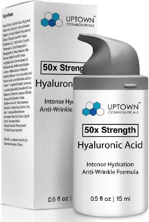 50x Strength Hyaluronic Acid Serum From Uptown Cosmeceuticals, One Single Application of This Super Anti Aging, Anti Wrinkle Serum Makes the Skin Look Plumped and Lifted, 15ml