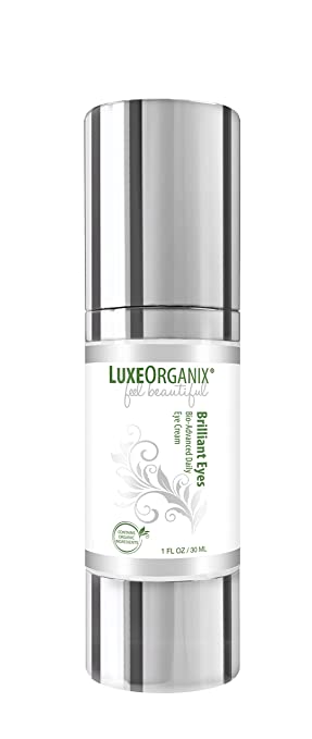 LuxeOrganix Organic Eye Cream Dark Circles Anti-Aging Moisturizer With Natural Retinol Alternative & Matrixyl. Brightening Treatment Reduces Puffiness, Under Eye Bags, Wrinkles & Fine Lines, 1 oz Pump