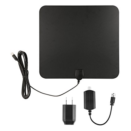 Blimark HDTV Antenna, Amplified Digital Booster with 50 Mile Range, Ground Wave Digital HD TV Antenna Flat Panel Orientation Indoor Receiver USB Power Supple and 13.2ft Long Copper Coaxial Cable