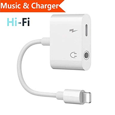 Headphone Adapter 3.5mm Jack Adapter Charger for iPhone7/7Plus/X/Xs/XSmax for iPhone 8/8Plus,Earphone 3.5mm Adaptor Cable AUX Audio&Wire Control Headset Extender Connector Support All iOS Systems