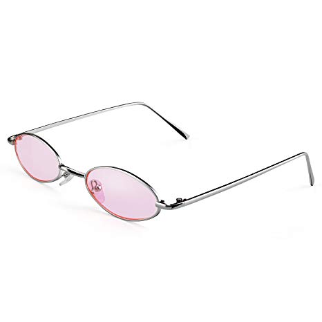 PGXT Vintage Slender Oval Super Small Sunglasses For Girls Sexy Retro Round Tiny Sun