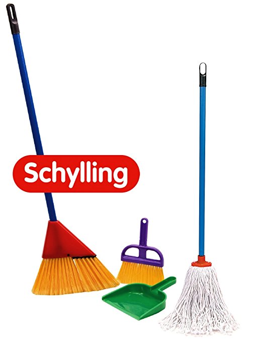 Schylling Little Helper 3 Piece Broom Set & Mop Gift Set Bundle - 2 Pack
