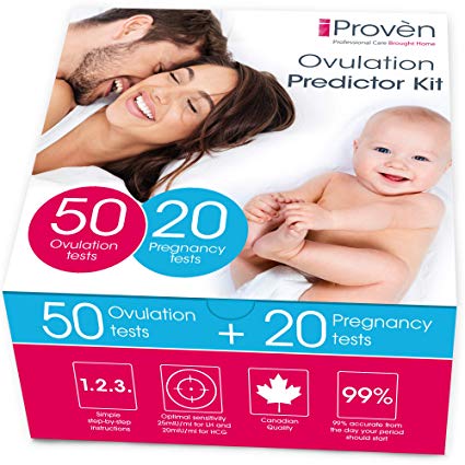iProven Ovulation Tests - OPK with 50 Ovulation Strips and 20 Pregnancy Tests - Reliable Ovulation Prediction When TTC - Early Pregnancy Detection - Easy Dip&Read Test Strips for Home Use