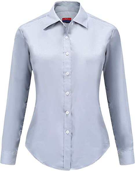 Dioufond Womens Wrinkle Free Shirts Button Down Ladies No Wrinkle Shirts