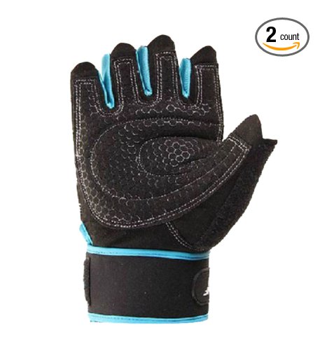Coromose® 1 Pair Durable Blue Weight Lifting Training Workout Sports Gloves M